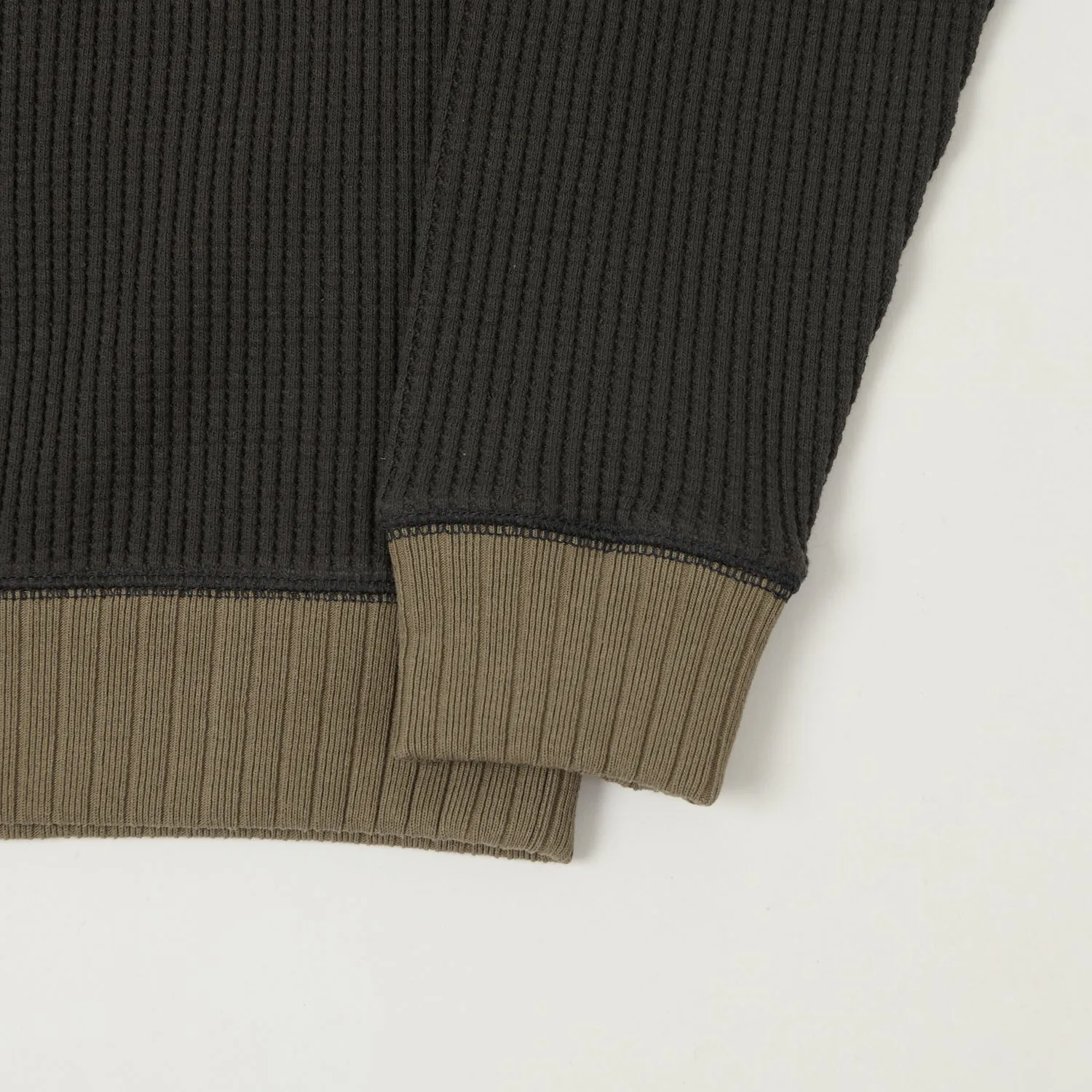 Jackman Midneck Waffle Sweatshirt - Ink Black/Sepia sold by Son of a Stag product image thumbnail 3