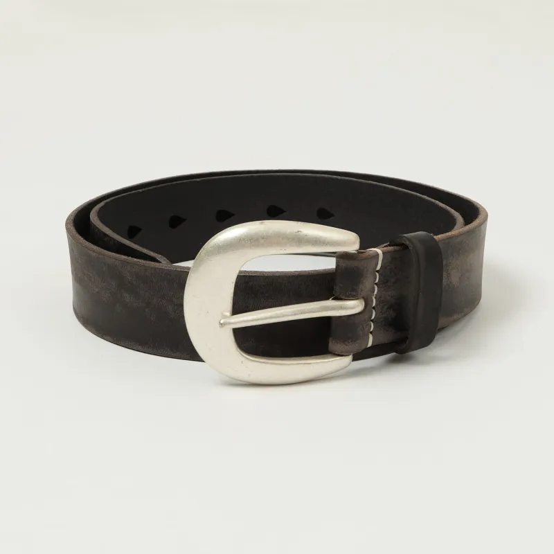 FULLCOUNT 6210 Wild Leather Belt - Black sold by Son of a Stag