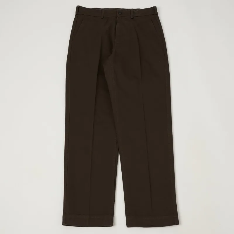 Knickerbocker 'Canal' Tapered Twill Chinos - Black Olive sold by Son of a Stag