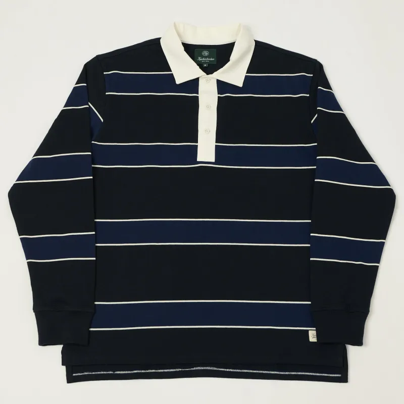 Knickerbocker 'McCarren' Stripe Rugby Shirt - Black/Blue sold by Son of a Stag