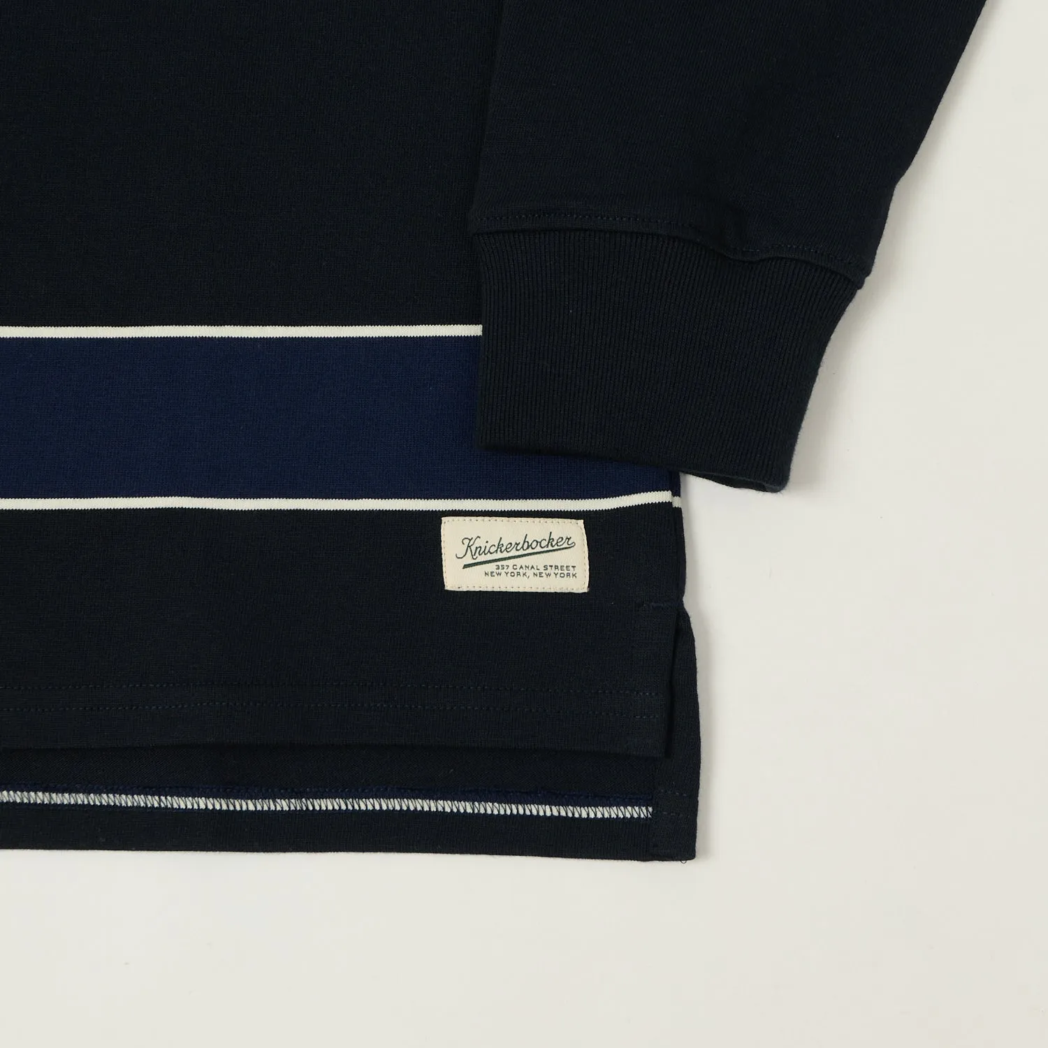 Knickerbocker 'McCarren' Stripe Rugby Shirt - Black/Blue sold by Son of a Stag product image thumbnail 3