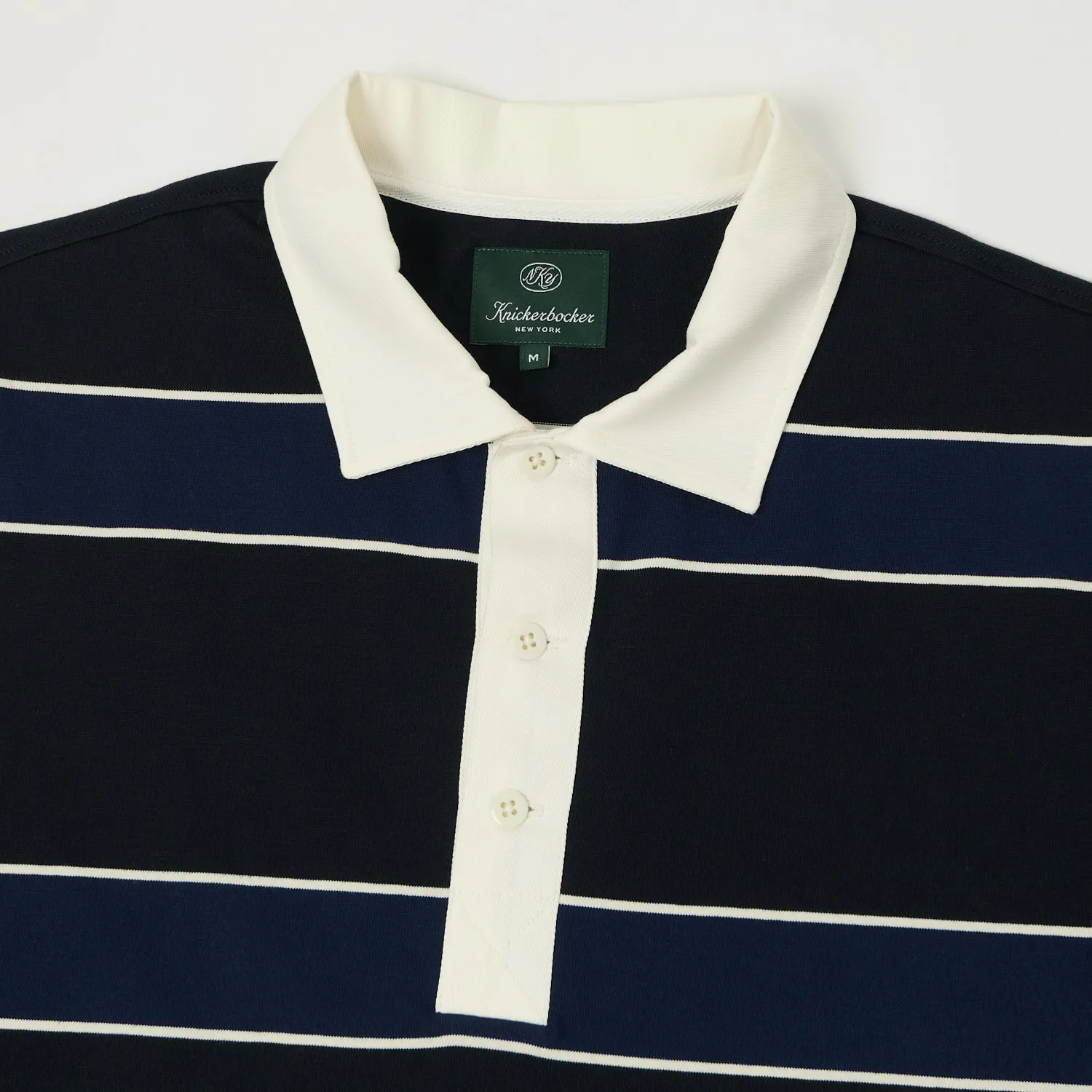 Knickerbocker 'McCarren' Stripe Rugby Shirt - Black/Blue sold by Son of a Stag product image thumbnail 2