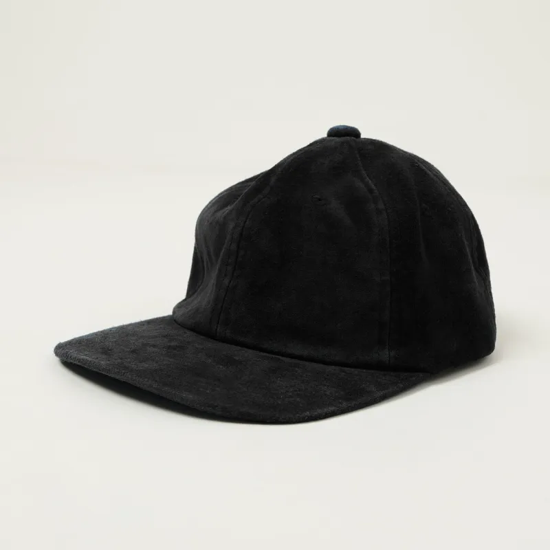 Beams Plus Suede Six Panel Baseball Cap - Black sold by Son of a Stag