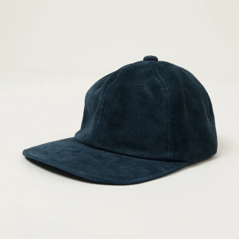 Beams Plus Suede Six Panel Baseball Cap - Navy sold by Son of a Stag