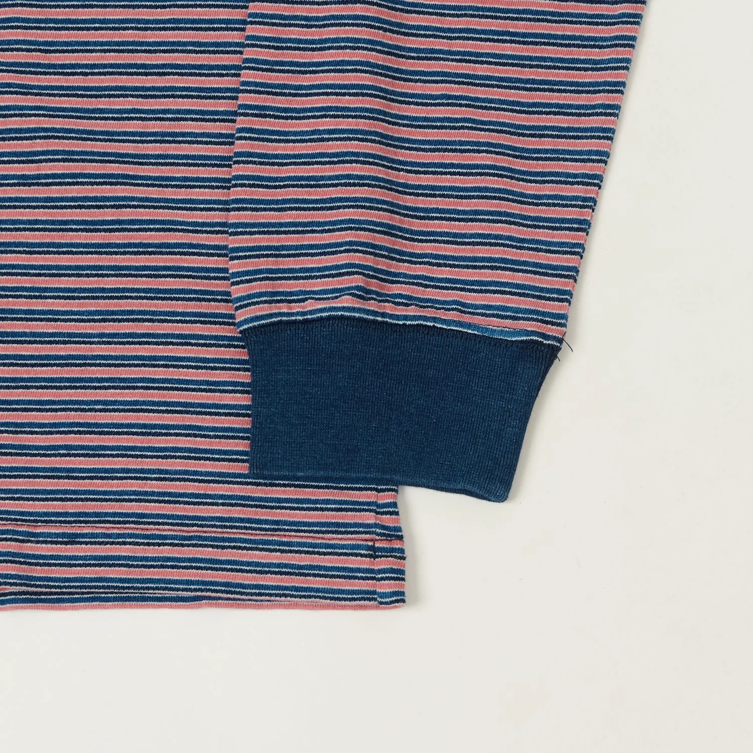 Beams Plus Long Sleeve Stripe Pocket T-Shirt - Indigo/Red sold by Son of a Stag product image thumbnail 3