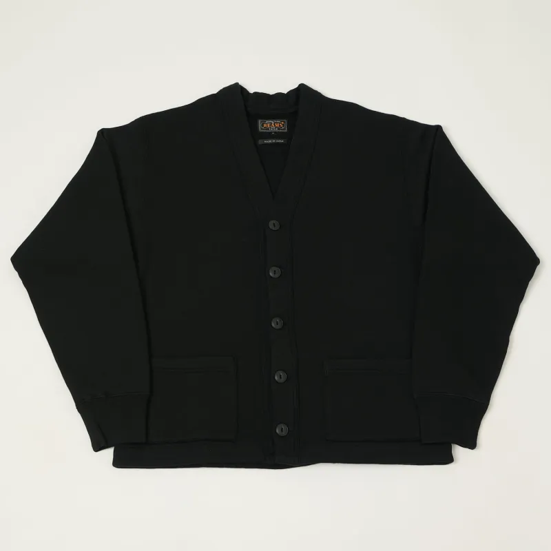 Beams Plus Button Up Sweat Cardigan - Black sold by Son of a Stag
