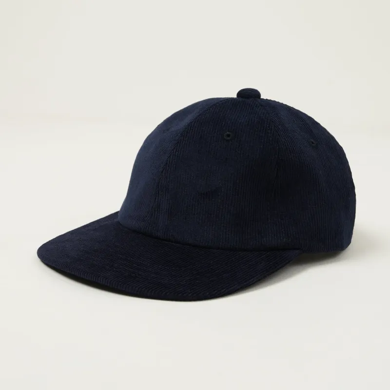 Beams Plus Corduroy Six Panel Baseball Cap - Navy sold by Son of a Stag