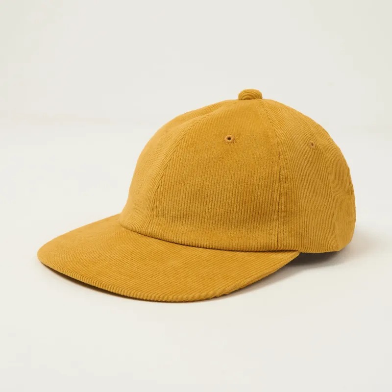 Beams Plus Corduroy Six Panel Baseball Cap - Mustard sold by Son of a Stag