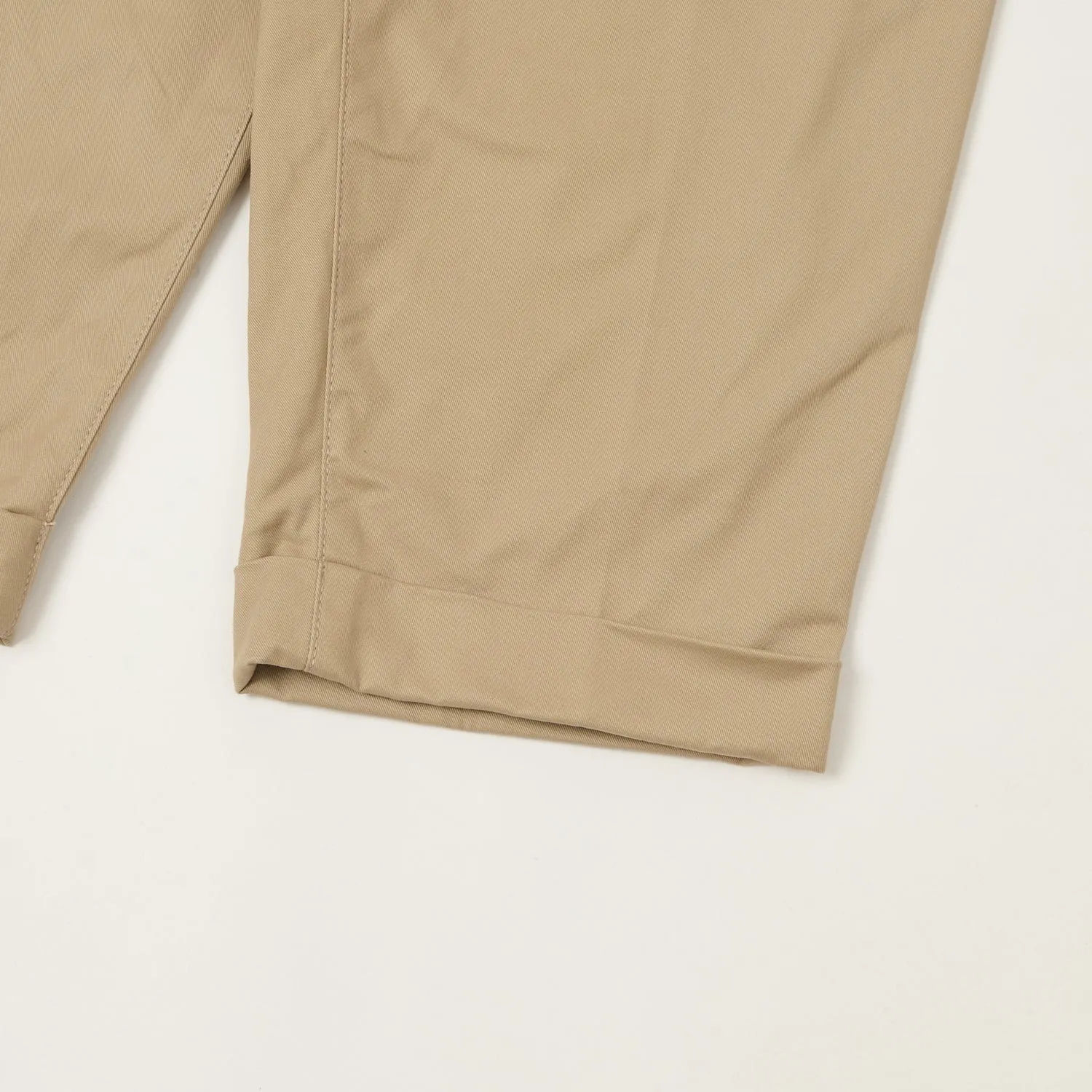 Beams Plus Double Pleat Twill Trousers - Khaki sold by Son of a Stag product image thumbnail 5