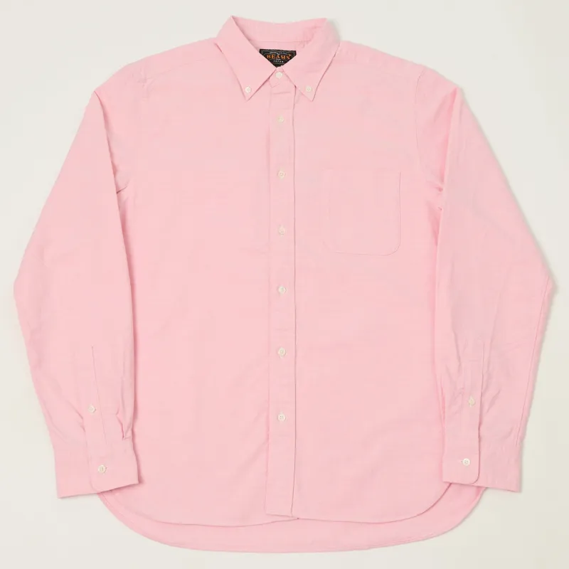 Beams Plus Button Down Oxford Shirt - Pink sold by Son of a Stag