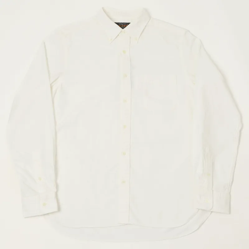 Beams Plus Button Down Oxford Shirt - White sold by Son of a Stag