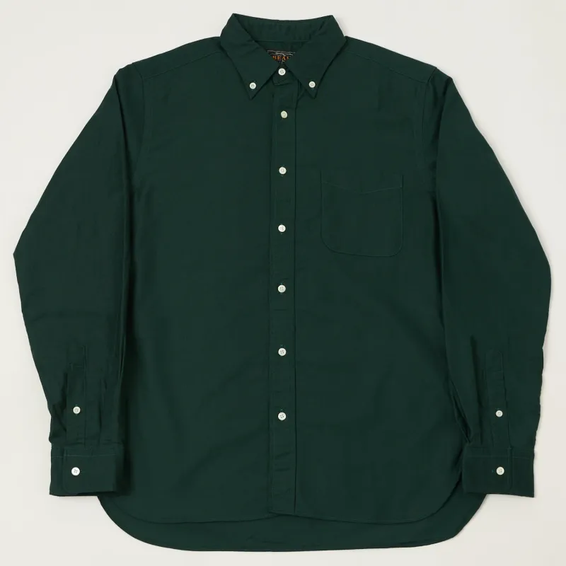 Beams Plus Button Down Oxford Shirt - Green sold by Son of a Stag