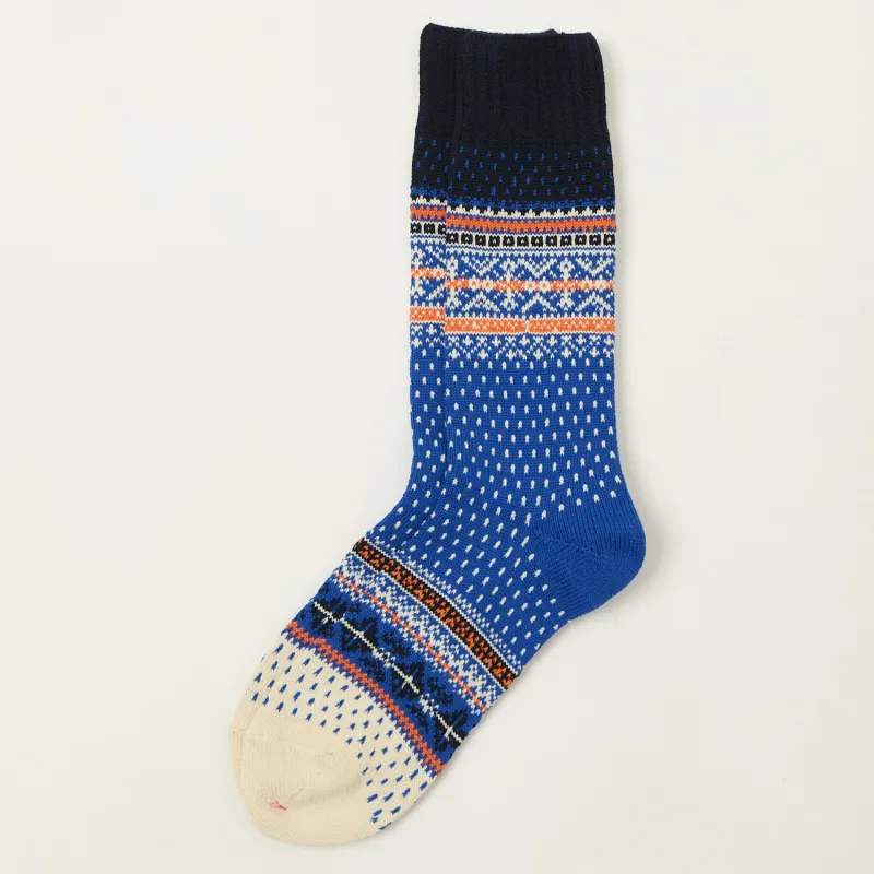 Beams Plus Nordic Socks - Blue sold by Son of a Stag