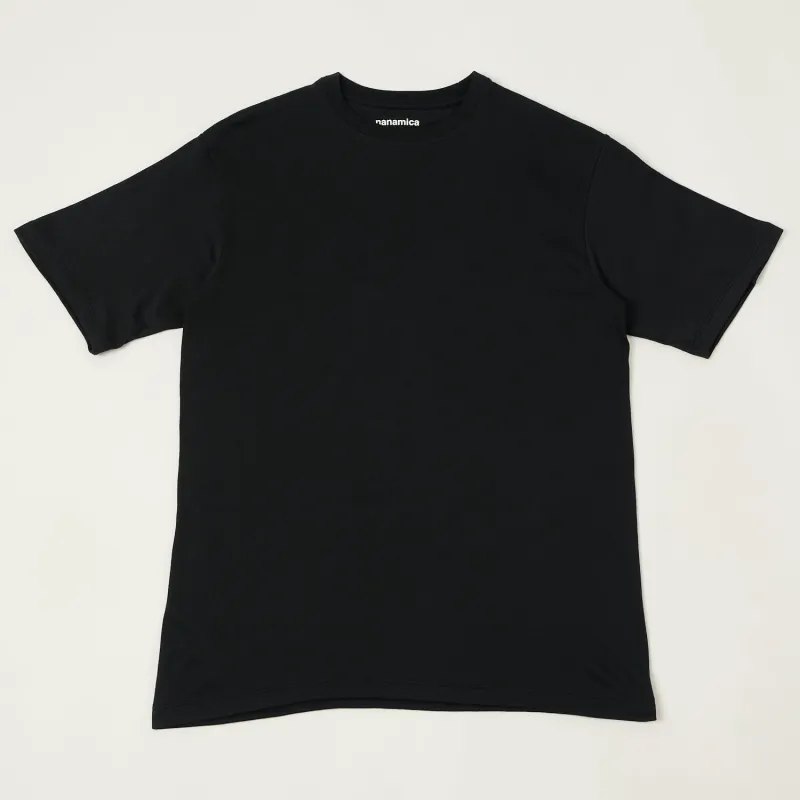 Nanamica Loopwheel Coolmax Jersey T-Shirt - Black made by Nanamica