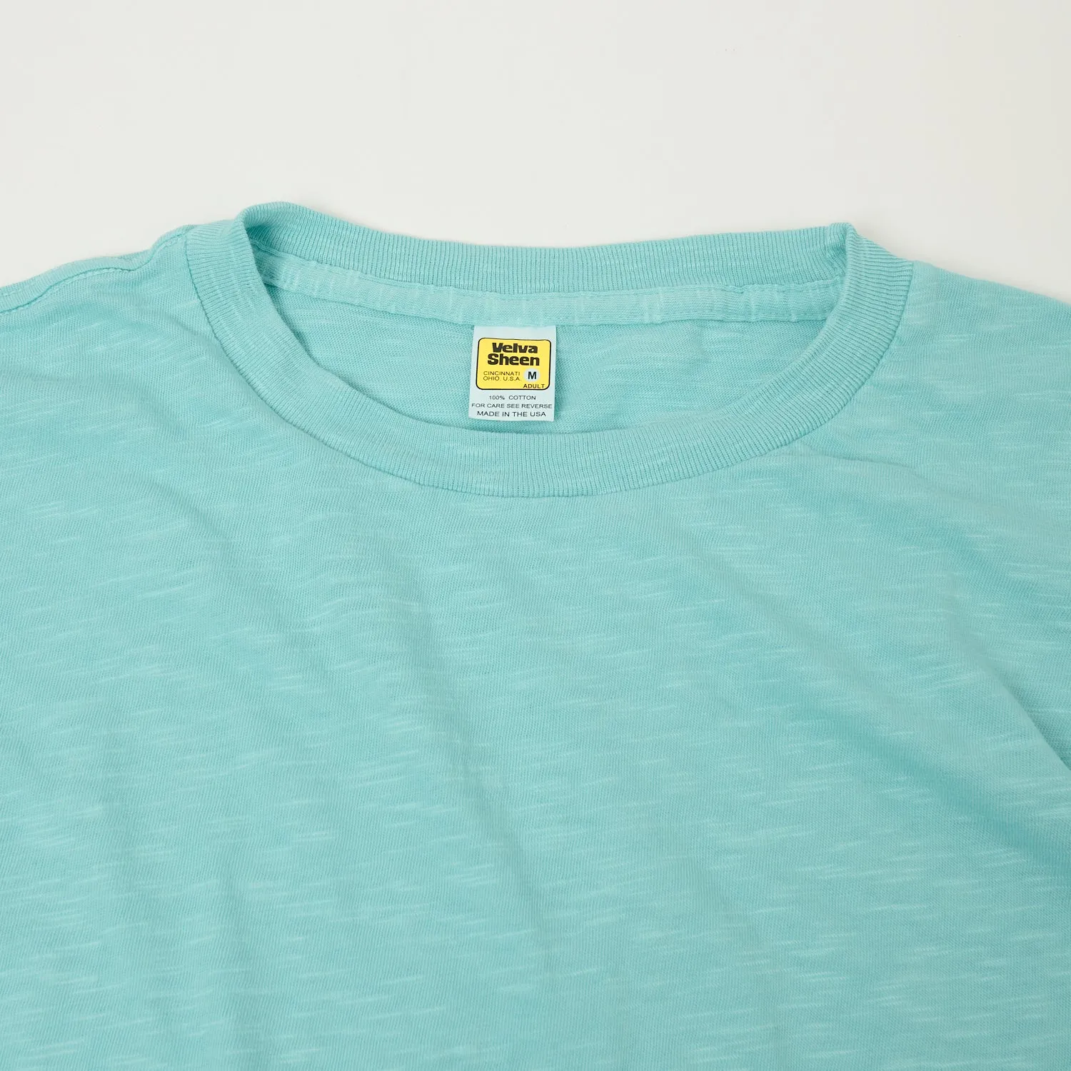 Velva Sheen Rolled Crew Neck T-Shirt - Teal sold by Son of a Stag product image thumbnail 2