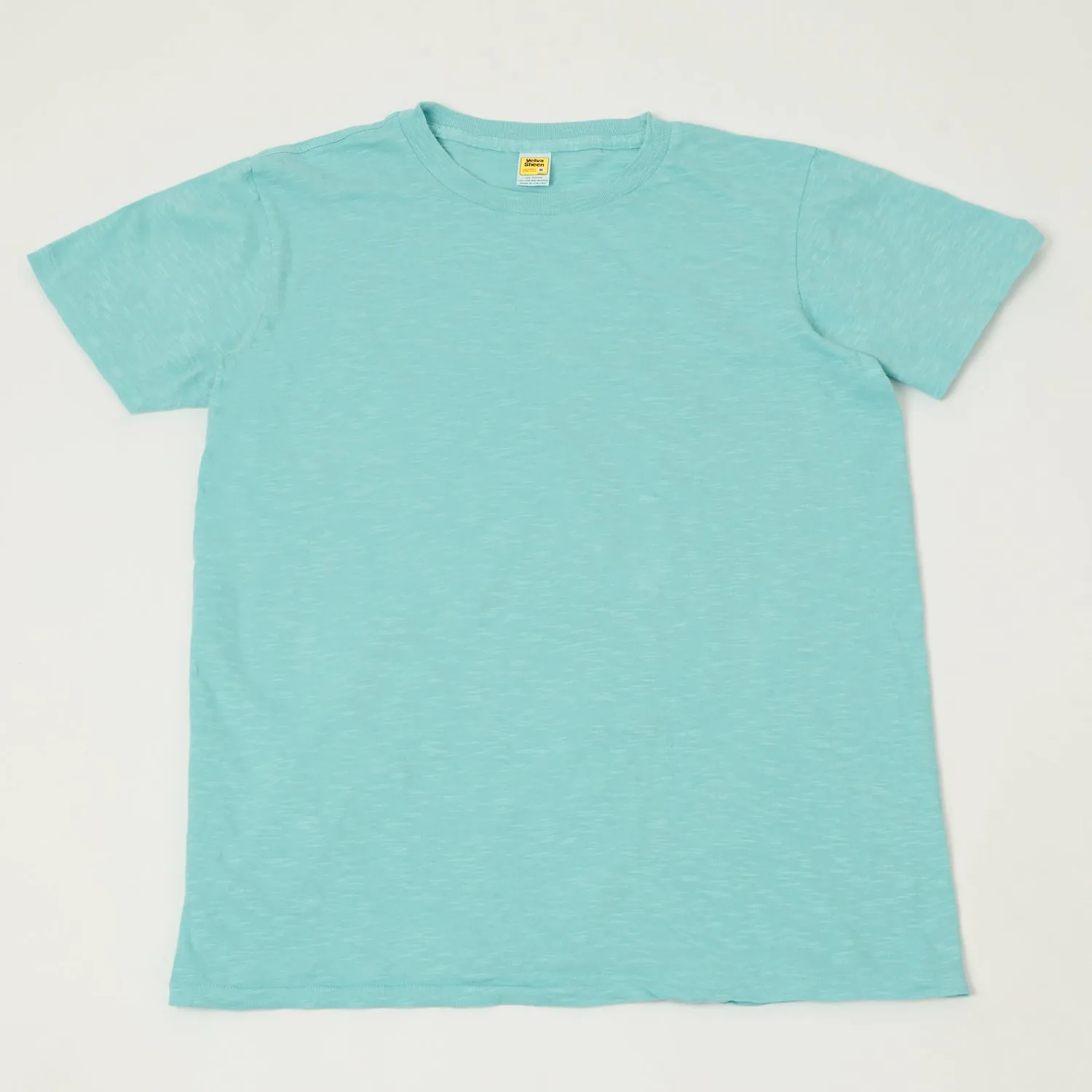 Velva Sheen Rolled Crew Neck T-Shirt - Teal sold by Son of a Stag