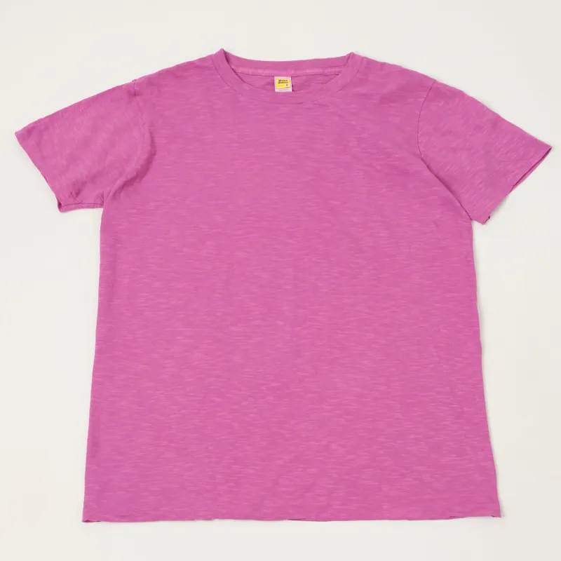 Velva Sheen Rolled Crew Neck T-Shirt - Purple sold by Son of a Stag