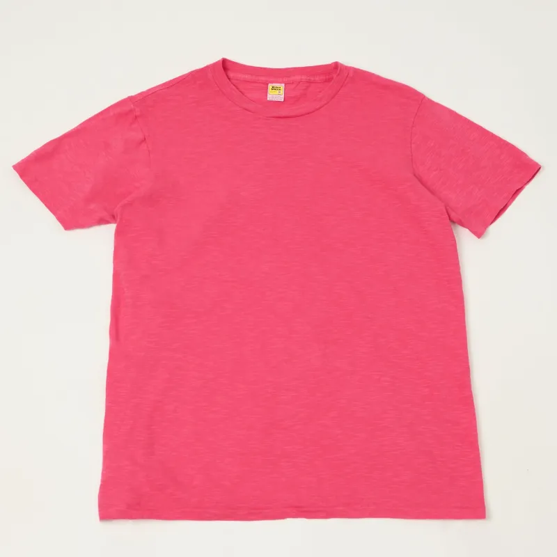 Velva Sheen Rolled Crew Neck T-Shirt - Pink sold by Son of a Stag