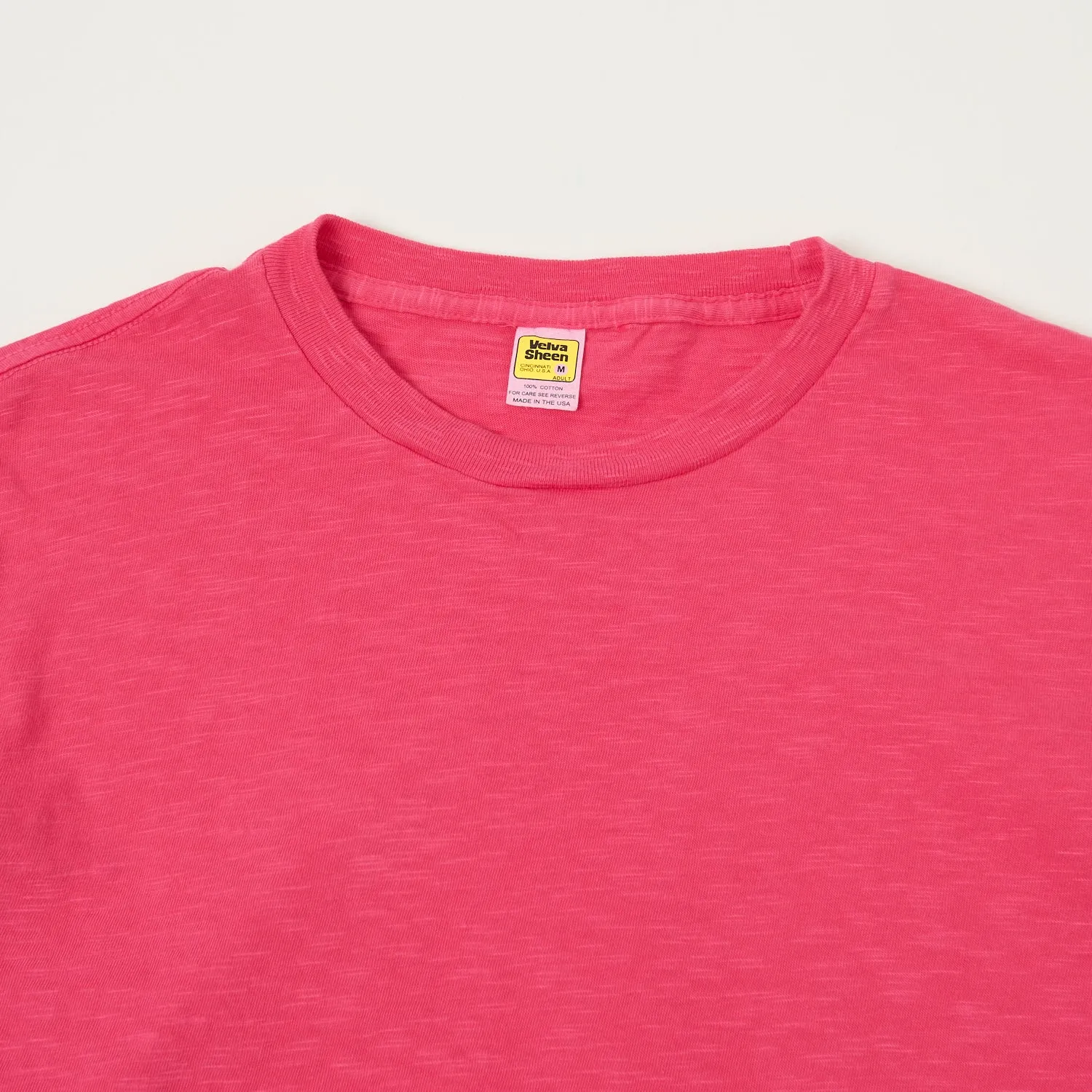 Velva Sheen Rolled Crew Neck T-Shirt - Pink sold by Son of a Stag product image thumbnail 2