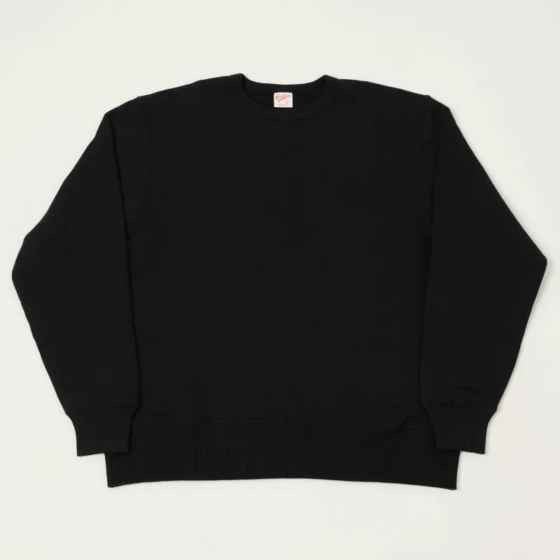 Velva Sheen Loopwheel Crew Sweat - Black sold by Son of a Stag