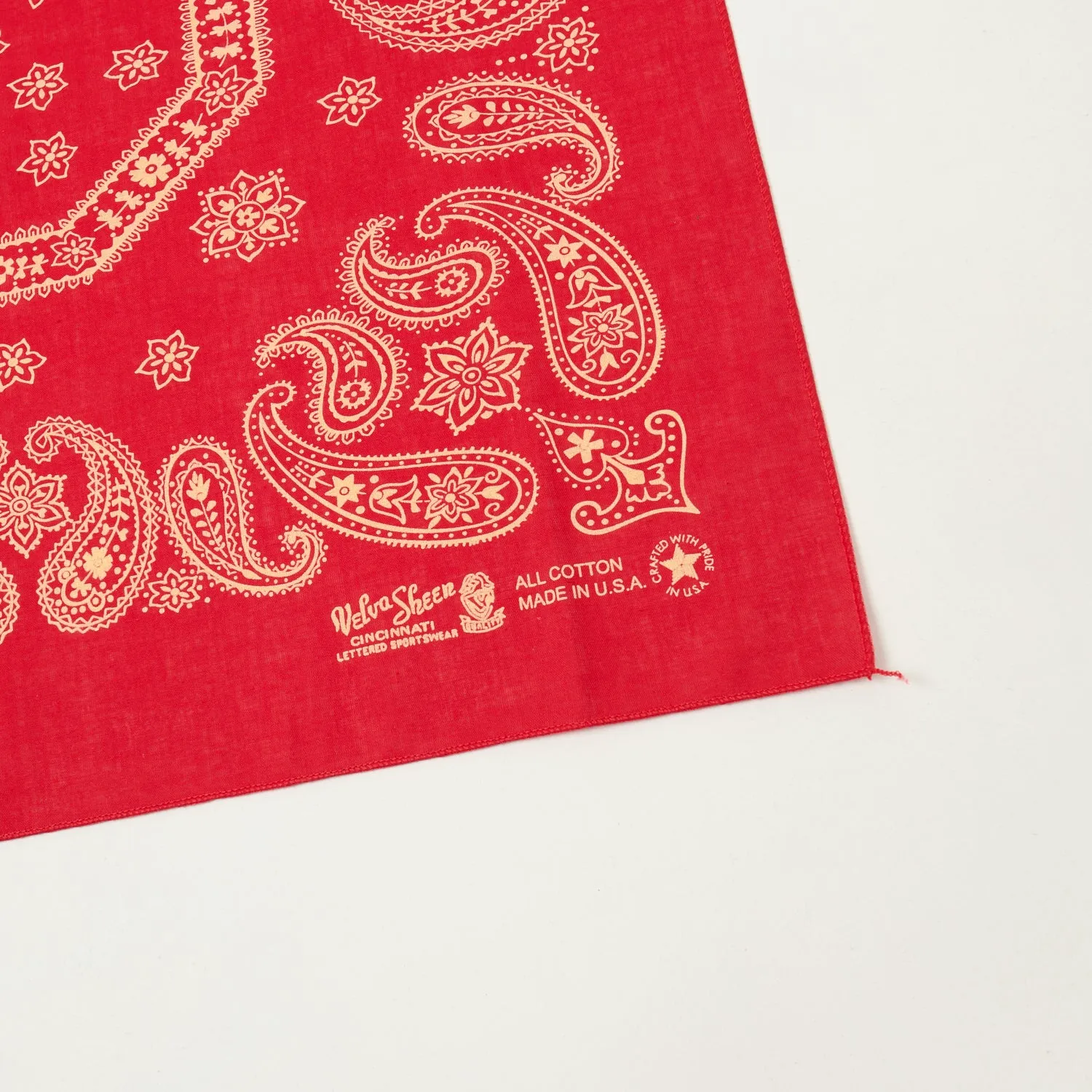 Velva Sheen Paisley Bandana - Red sold by Son of a Stag product image thumbnail 2