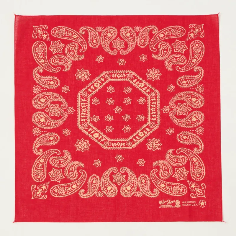 Velva Sheen Paisley Bandana - Red sold by Son of a Stag