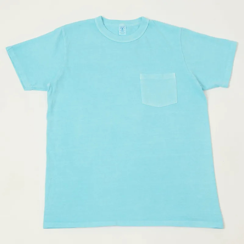 Velva Sheen Pigment Dyed Pocket T-Shirt - Teal sold by Son of a Stag
