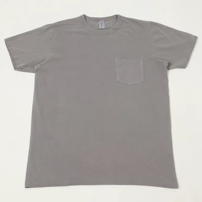 Velva Sheen Pigment Dyed Pocket T-Shirt - Grey sold by Son of a Stag