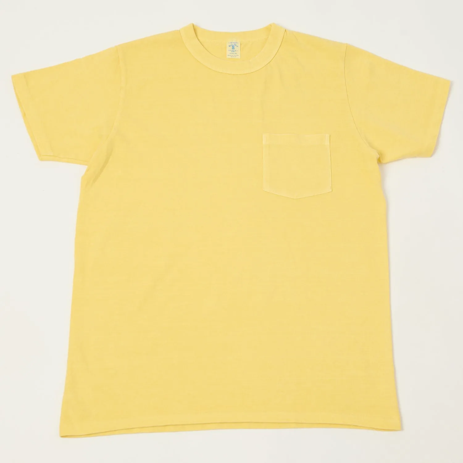 Velva Sheen Pigment Dyed Pocket T-Shirt - Yellow sold by Son of a Stag