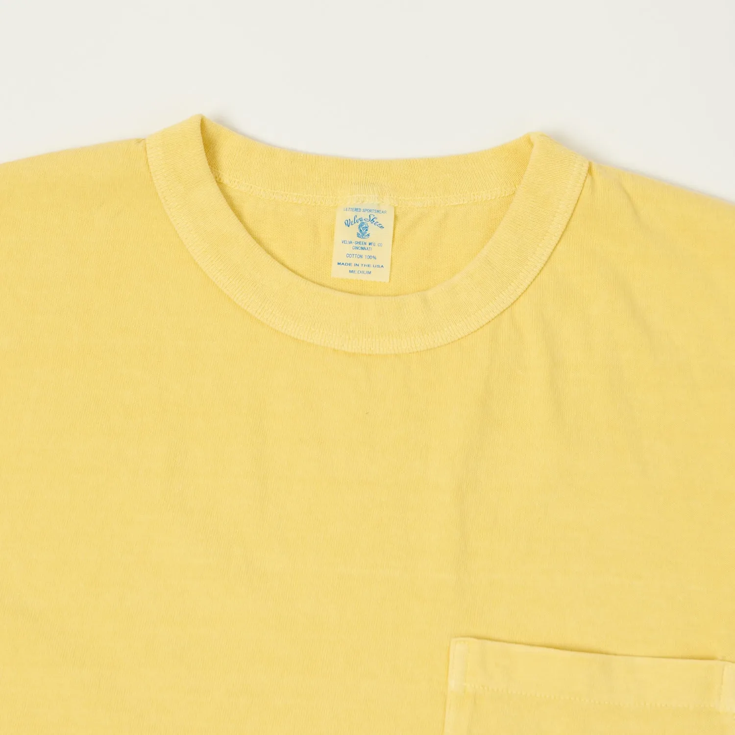 Velva Sheen Pigment Dyed Pocket T-Shirt - Yellow sold by Son of a Stag product image thumbnail 2
