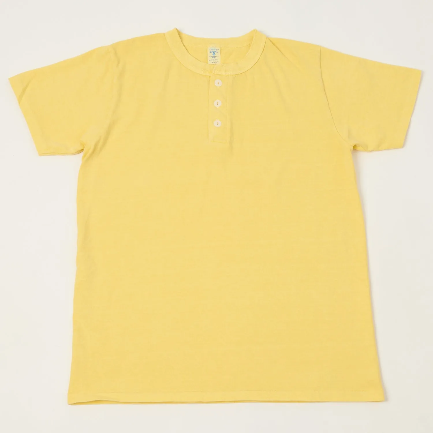 Velva Sheen Pigment Dyed Henley - Yellow sold by Son of a Stag