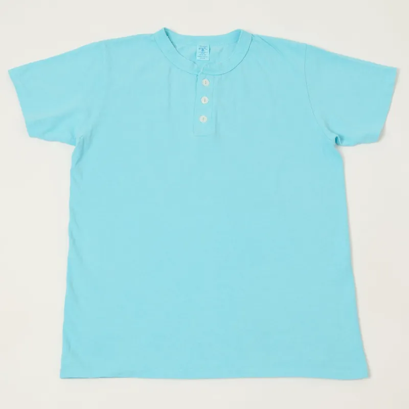 Velva Sheen Pigment Dyed Henley - Teal sold by Son of a Stag