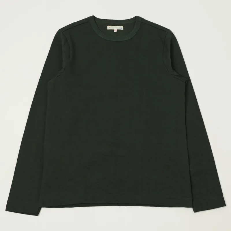 Merz b. Schwanen 2S18 Heavyweight Long Sleeve T-Shirt - Forest sold by Son of a Stag