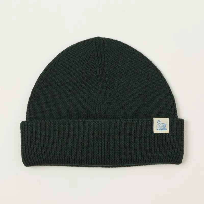 Merz b. Schwanen 'Good Basics' Classic Wool Beanie - Bottle Green sold by Son of a Stag