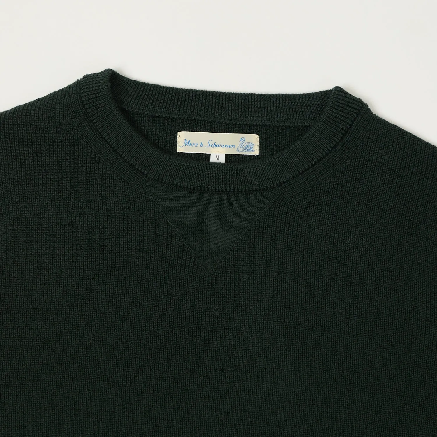 Merz b. Schwanen 'Good Basics' Ribbed Merino Wool Pullover - Bottle Green sold by Son of a Stag product image thumbnail 2