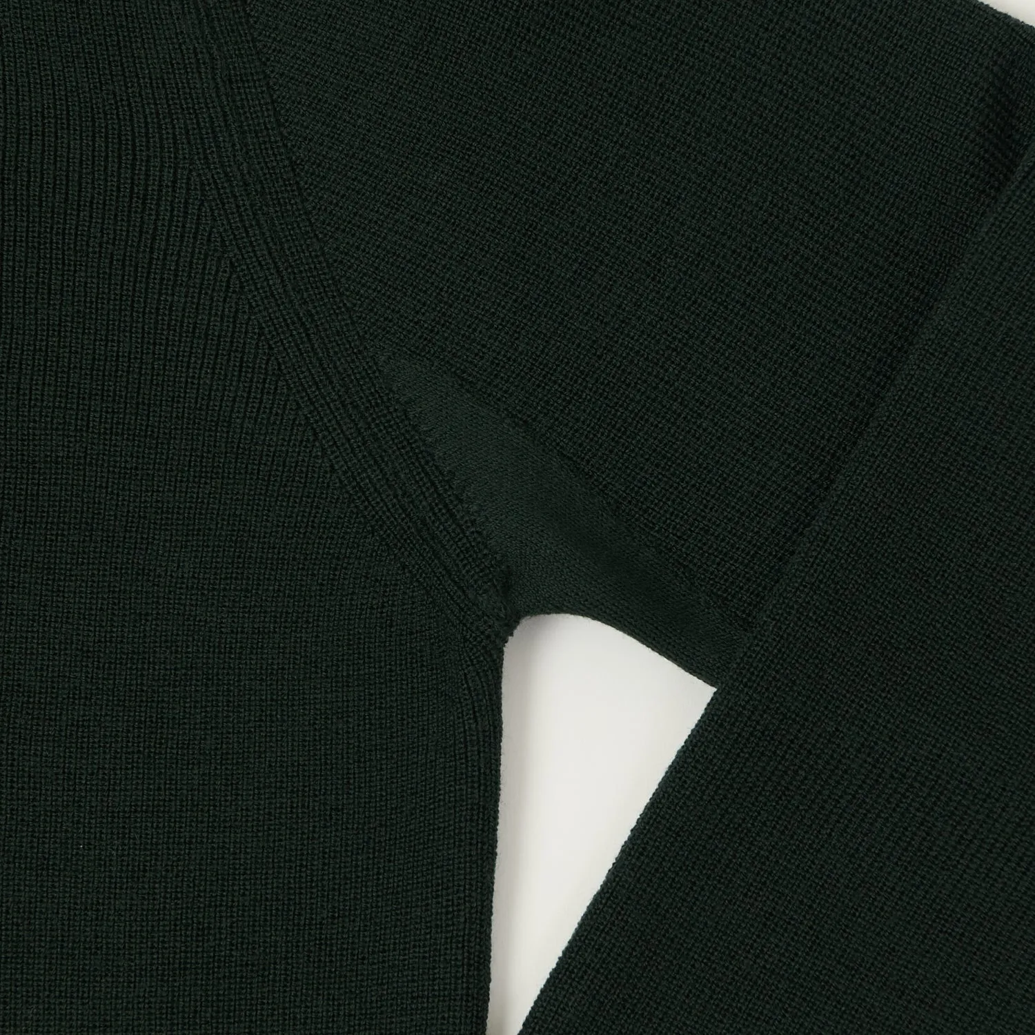 Merz b. Schwanen 'Good Basics' Ribbed Merino Wool Pullover - Bottle Green sold by Son of a Stag product image thumbnail 3