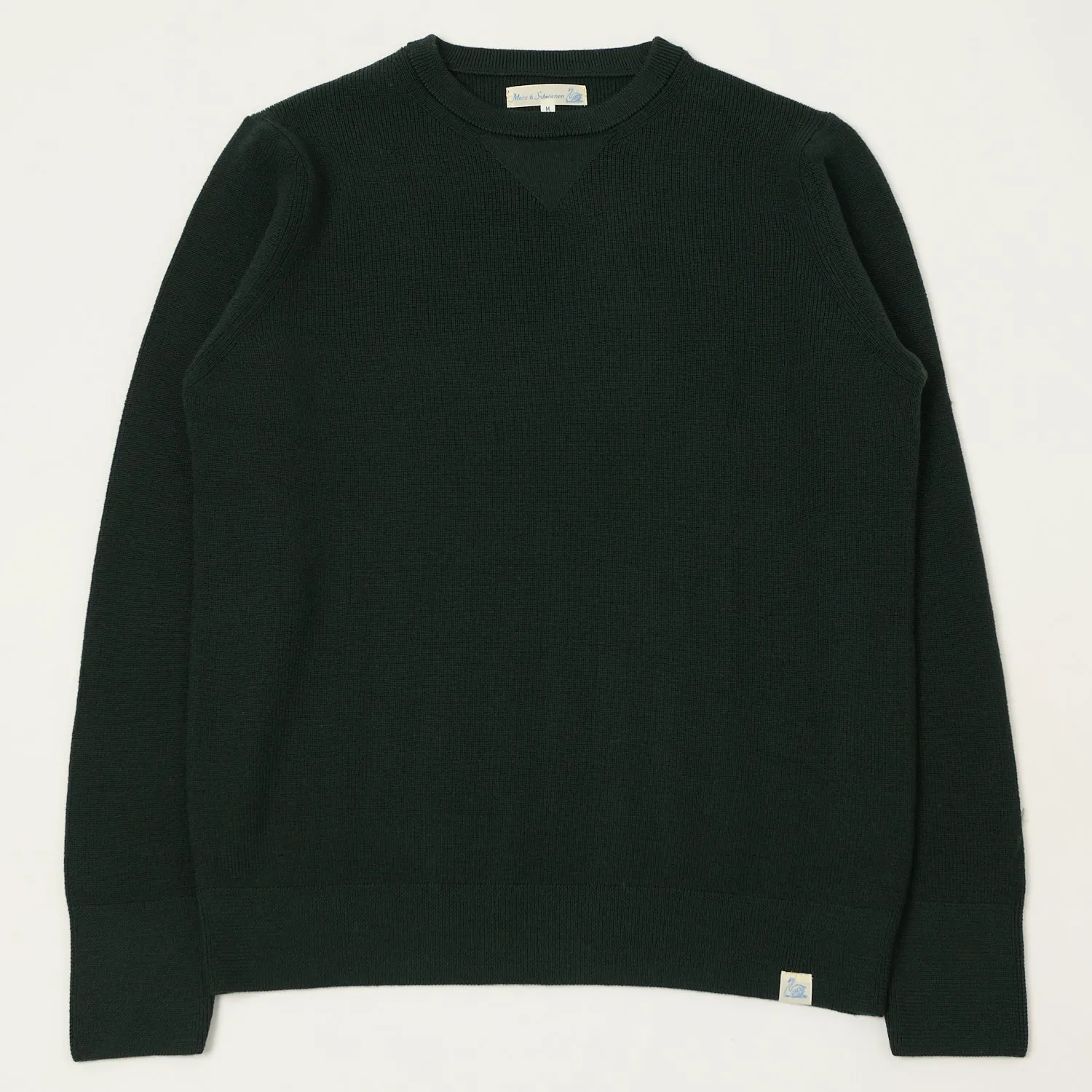 Merz b. Schwanen 'Good Basics' Ribbed Merino Wool Pullover - Bottle Green sold by Son of a Stag
