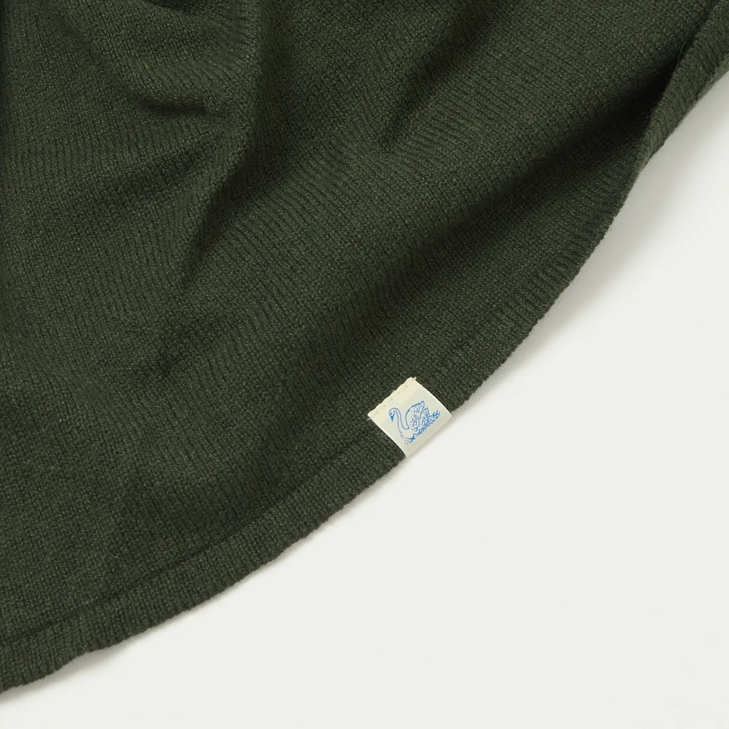 Merz b. Schwanen 'Good Basics' Merino/Cashmere/Silk Triangle Scarf - Army sold by Son of a Stag product image thumbnail 2