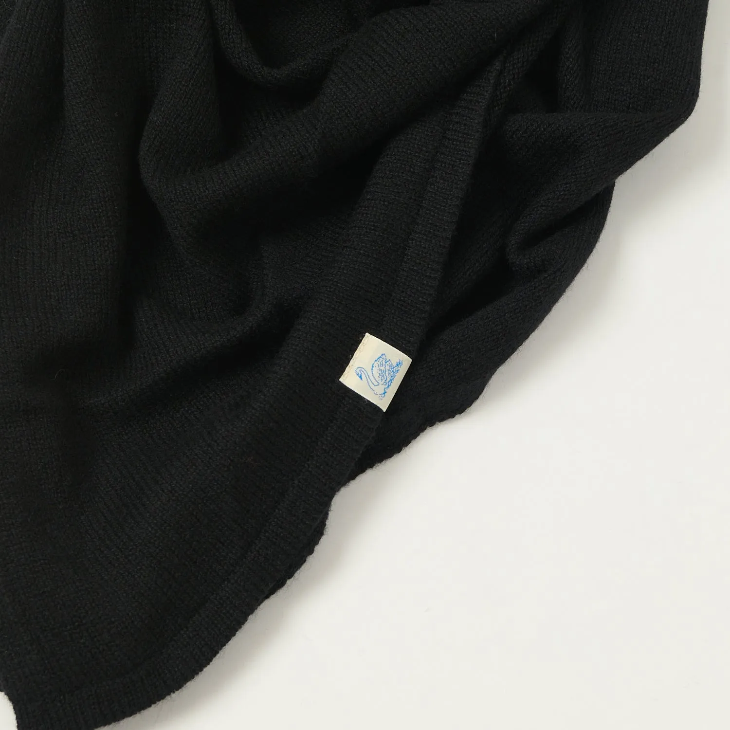Merz b. Schwanen 'Good Basics' Merino/Cashmere/Silk Triangle Scarf - Deep Black sold by Son of a Stag product image thumbnail 2