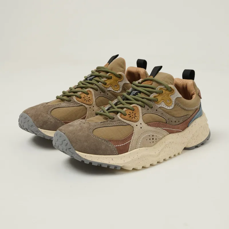 Flower Mountain Wave Suede/Nylon Sneaker - Light Grey/Brown sold by Son of a Stag