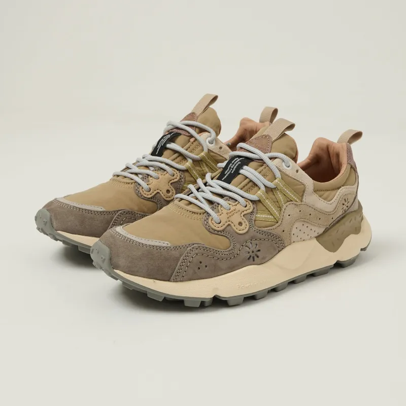 Flower Mountain Yamano 3 Suede/Nylon Sneaker - Grey/Mud/Off White sold by Son of a Stag
