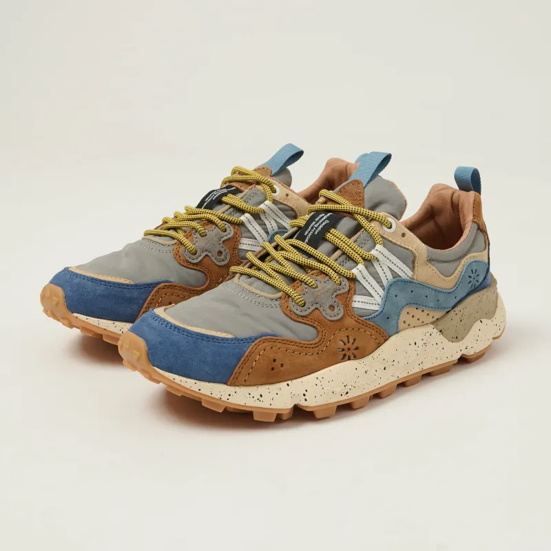 Flower Mountain Yamano 3 Suede/Nylon Sneaker - Brown/Deep Petrol/Light Blue sold by Son of a Stag