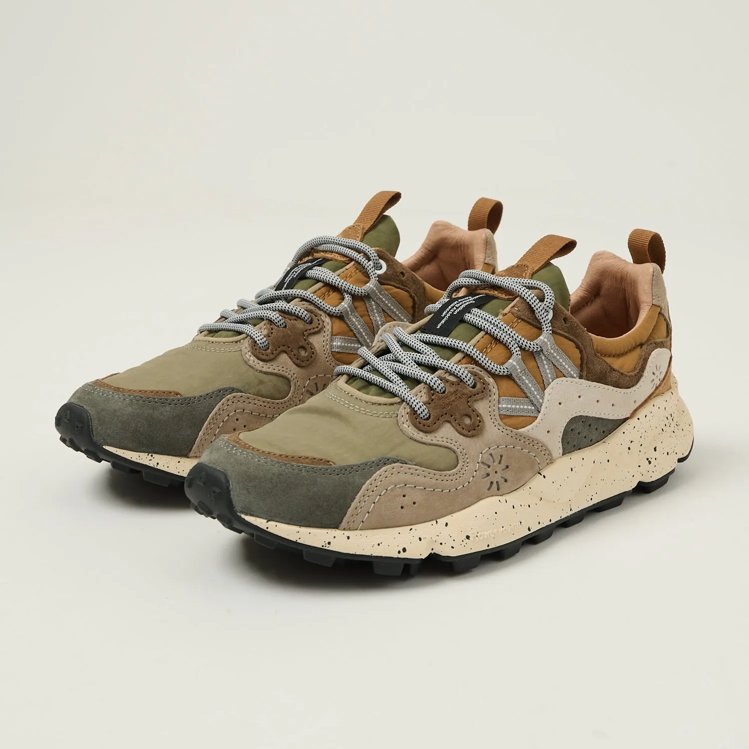 Flower Mountain Yamano 3 Suede/Nylon Sneaker - Grey/Onion sold by Son of a Stag