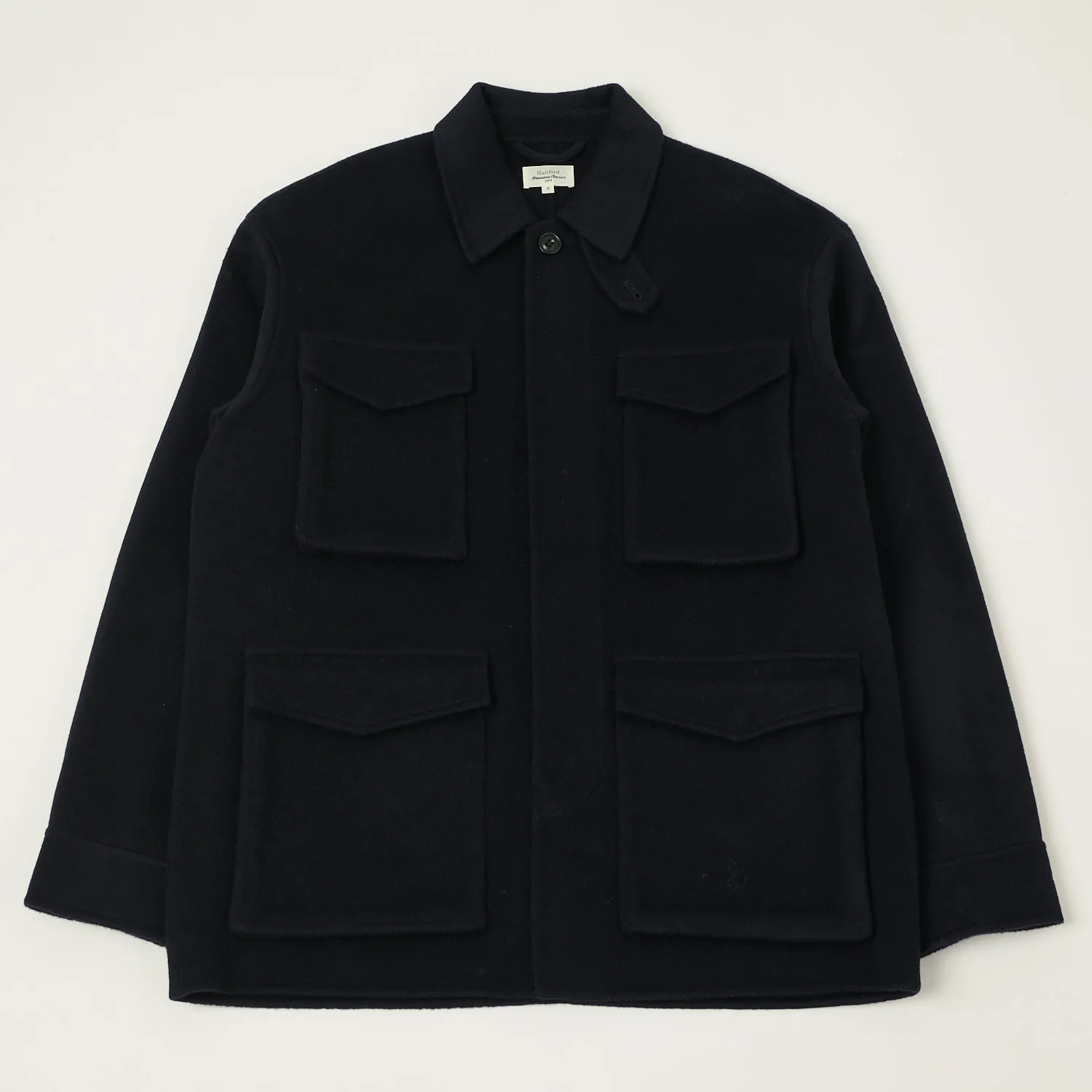 Hartford 'Jake' Wool Field Jacket - Navy sold by Son of a Stag