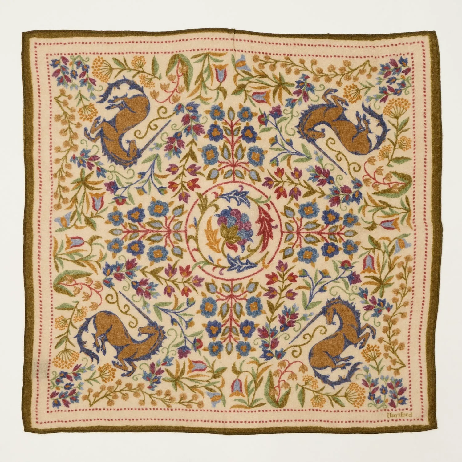 Hartford 'Unicorn' Wool Bandana Scarf - Heather Beige sold by Son of a Stag
