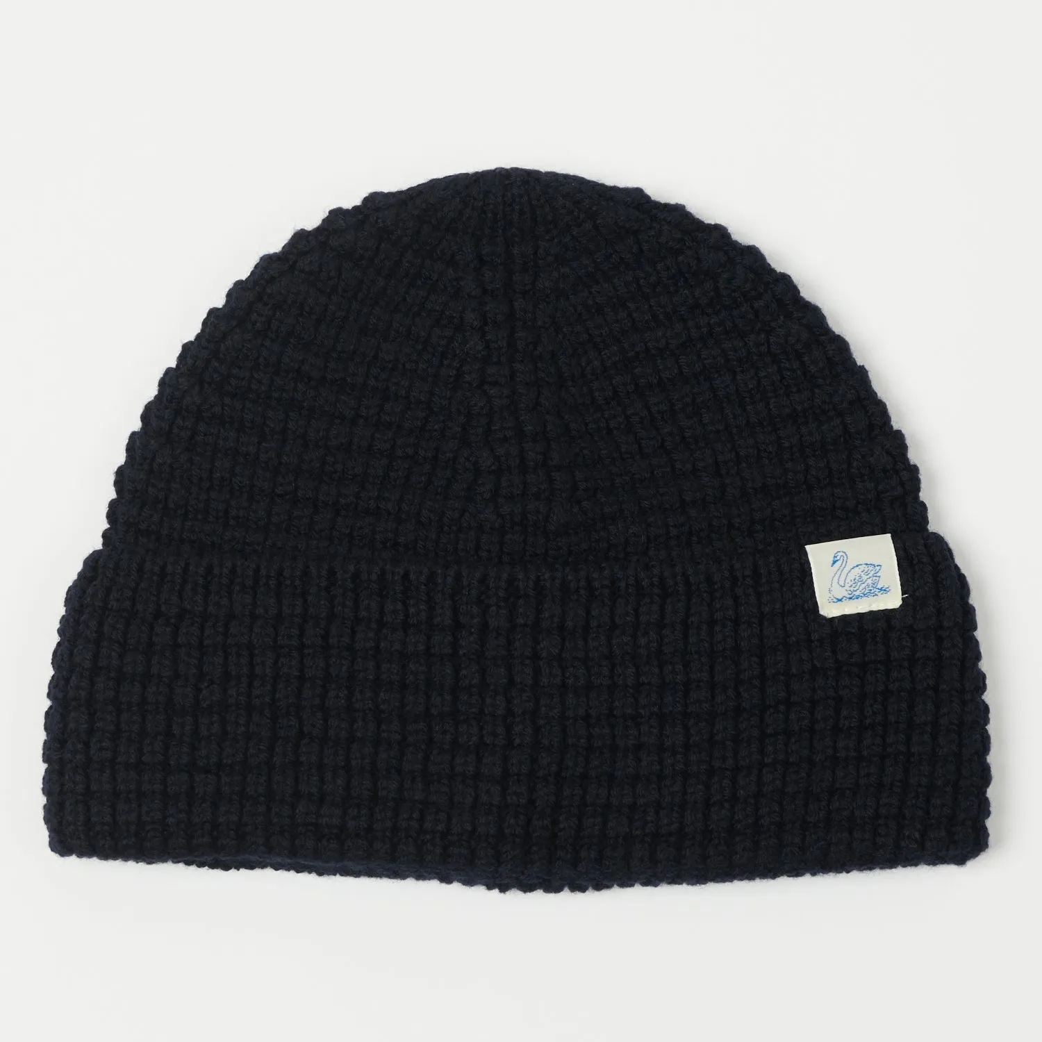 Merz b. Schwanen 'Good Basics' Waffle Knit Beanie - Dark Navy sold by Son of a Stag