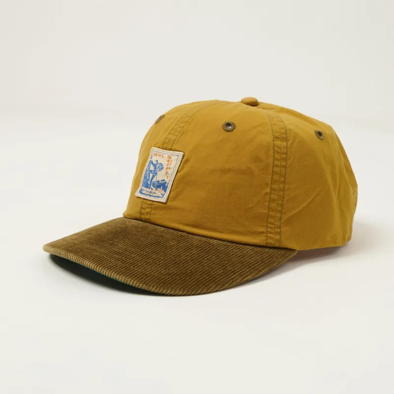 RRL Corduroy Bill Oilcloth Ball Cap - Mustard made by RRL