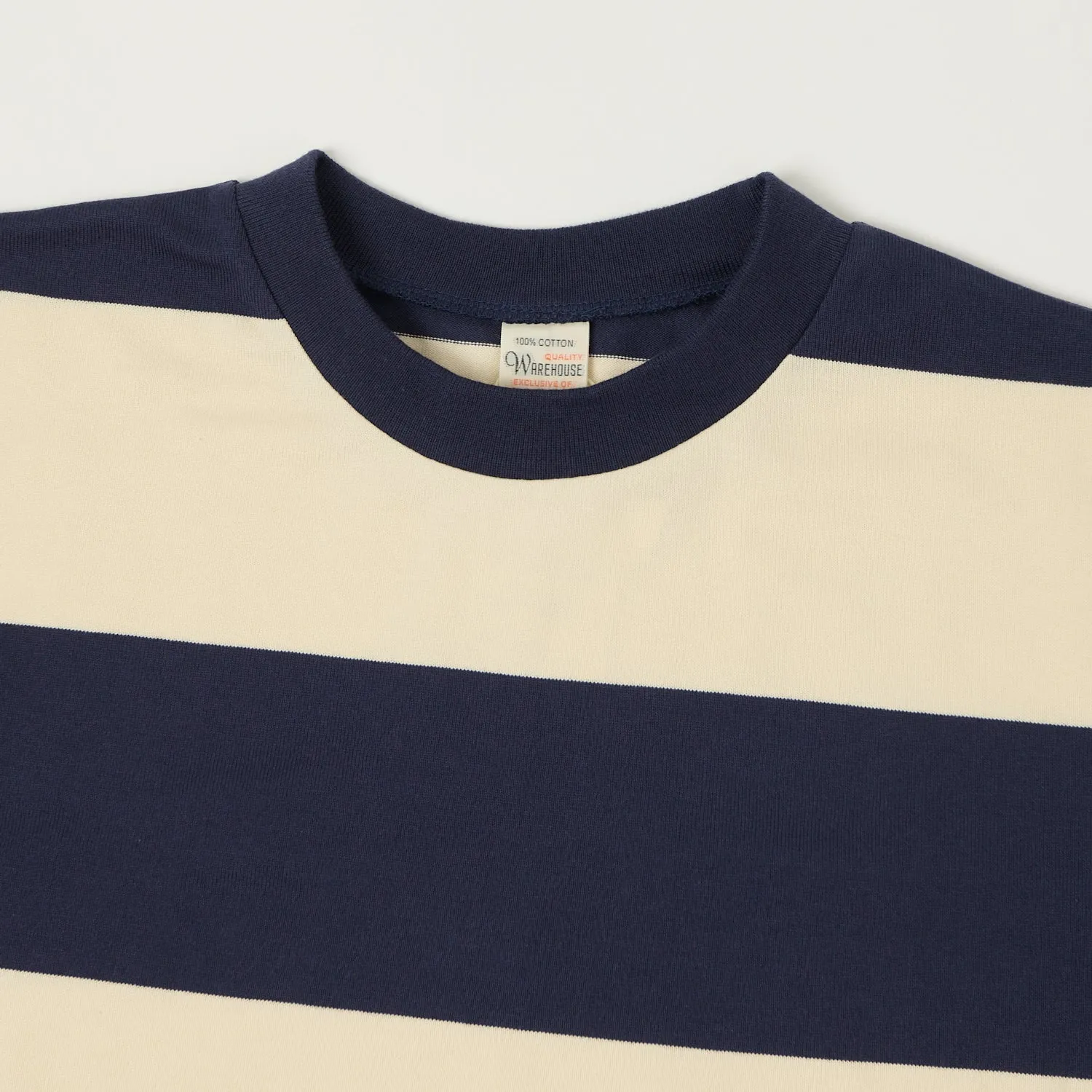 Warehouse & Co 4108 Border T-Shirt - Navy/Natural sold by Son of a Stag product image thumbnail 2