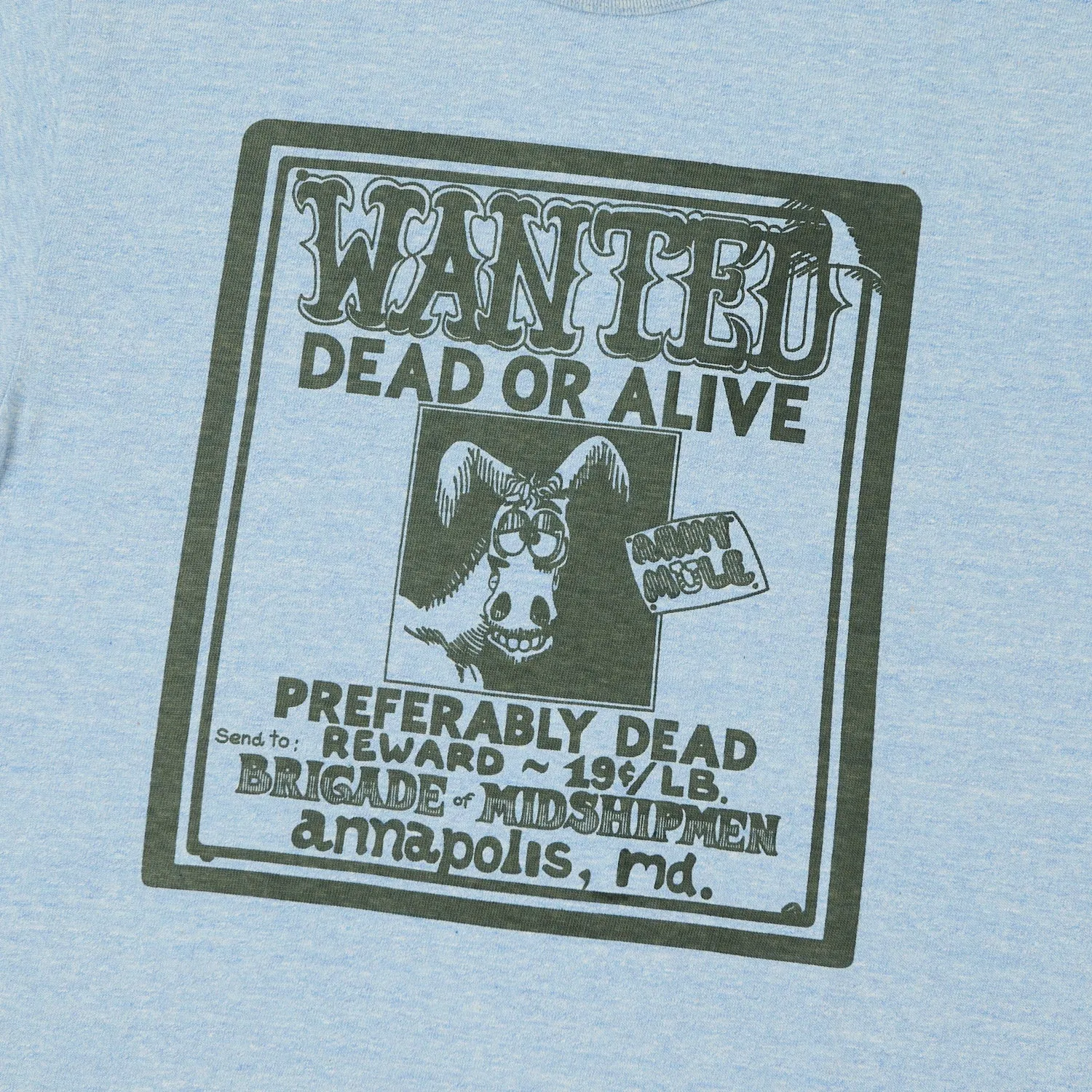 Warehouse & Co 4096 'Wanted' T-Shirt - Heather Navy sold by Son of a Stag product image thumbnail 3