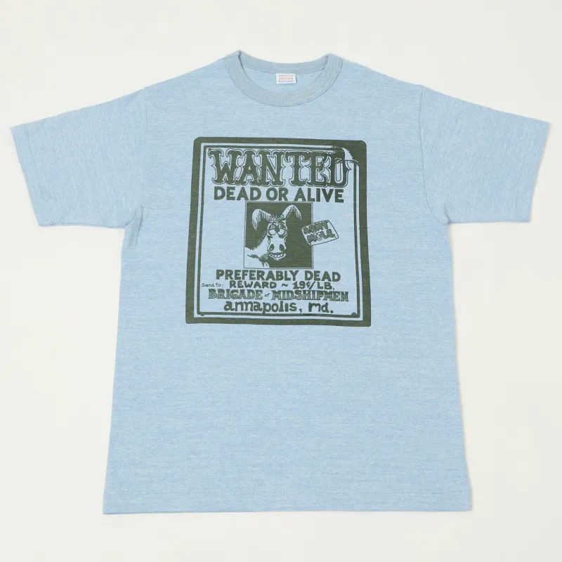 Warehouse & Co 4096 'Wanted' T-Shirt - Heather Navy sold by Son of a Stag